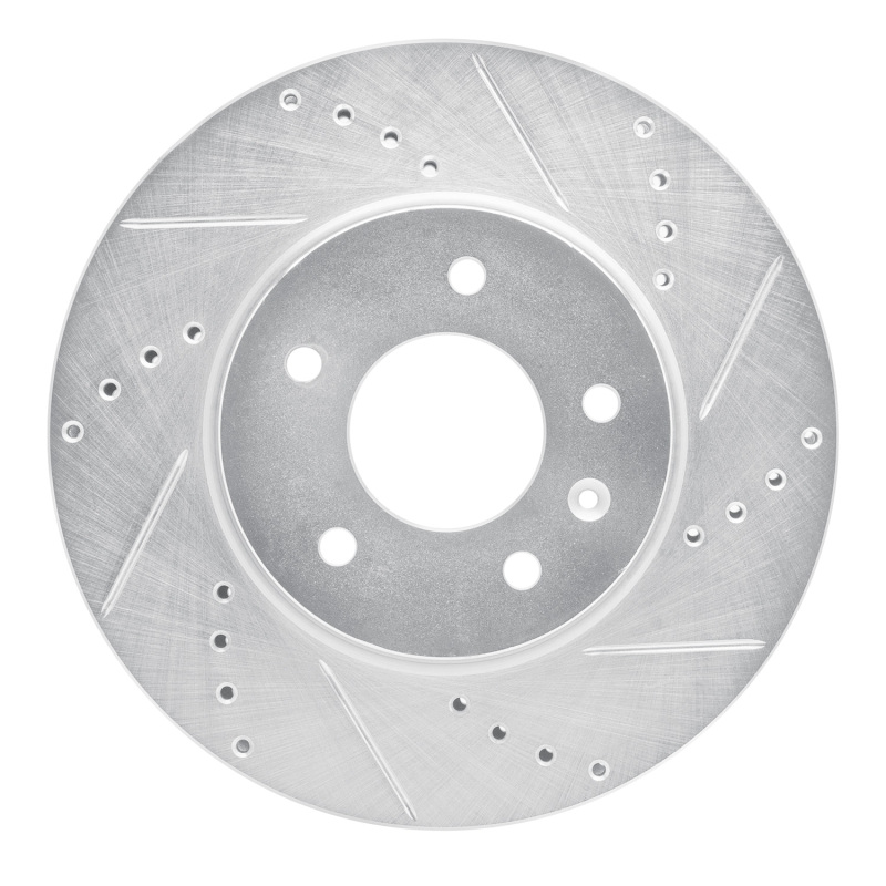 Chevrolet Equinox Brake Rotor (1) - Front Right - R1 Concepts - Drilled & Slotted - Silver - `07-`15